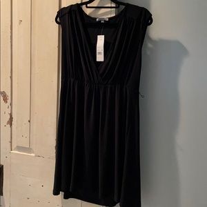 Black V-neck dress